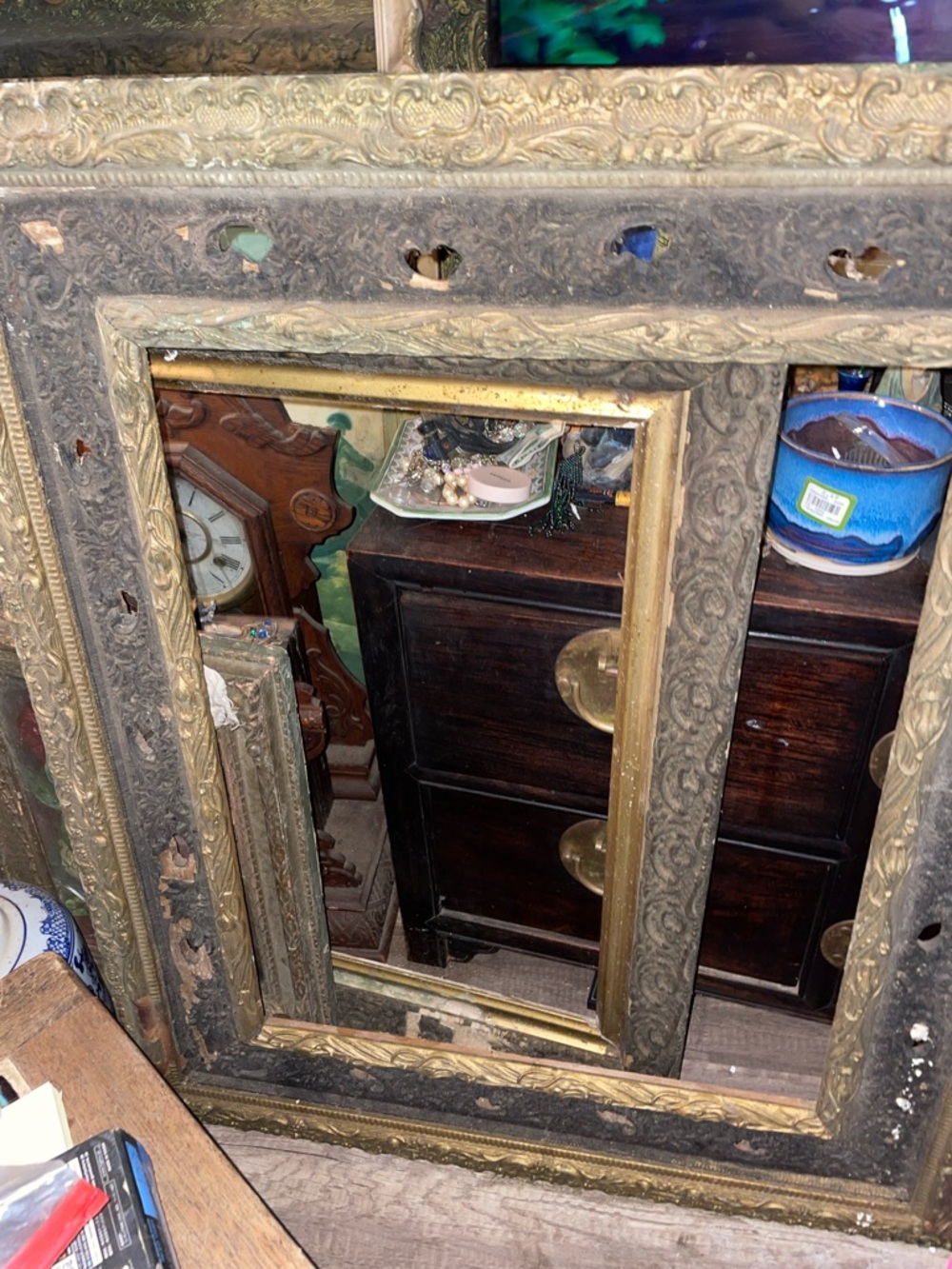 Ornate Antique-Style Gold Framed Mirror